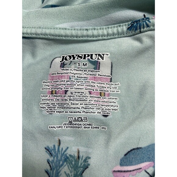 Joyspun Womens Small/Medium Green Pink Glamping Sleep Shirt - Picture 5 of 6